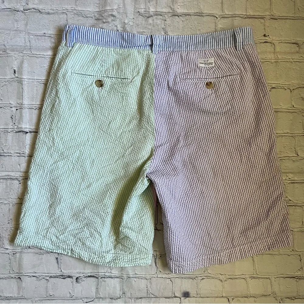 Mens Vineyard Vines Pierced Seersucker Club Shorts - Picture 3 of 6